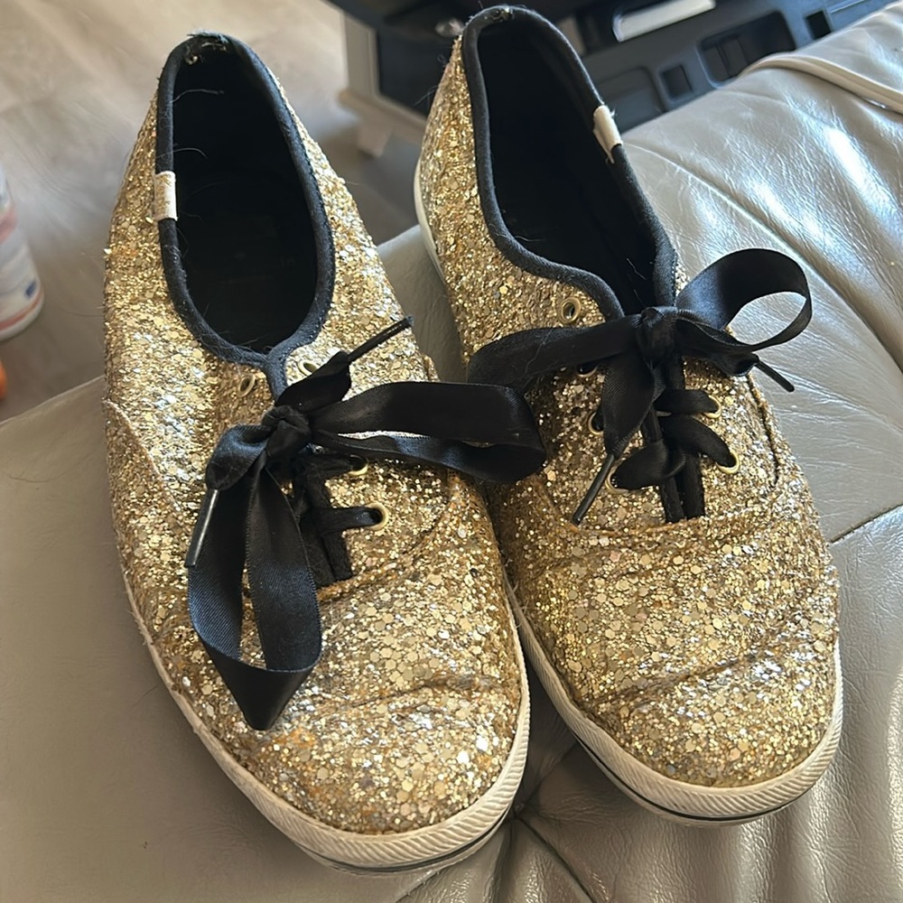 Gold glitter Kate spade x Keds shoes